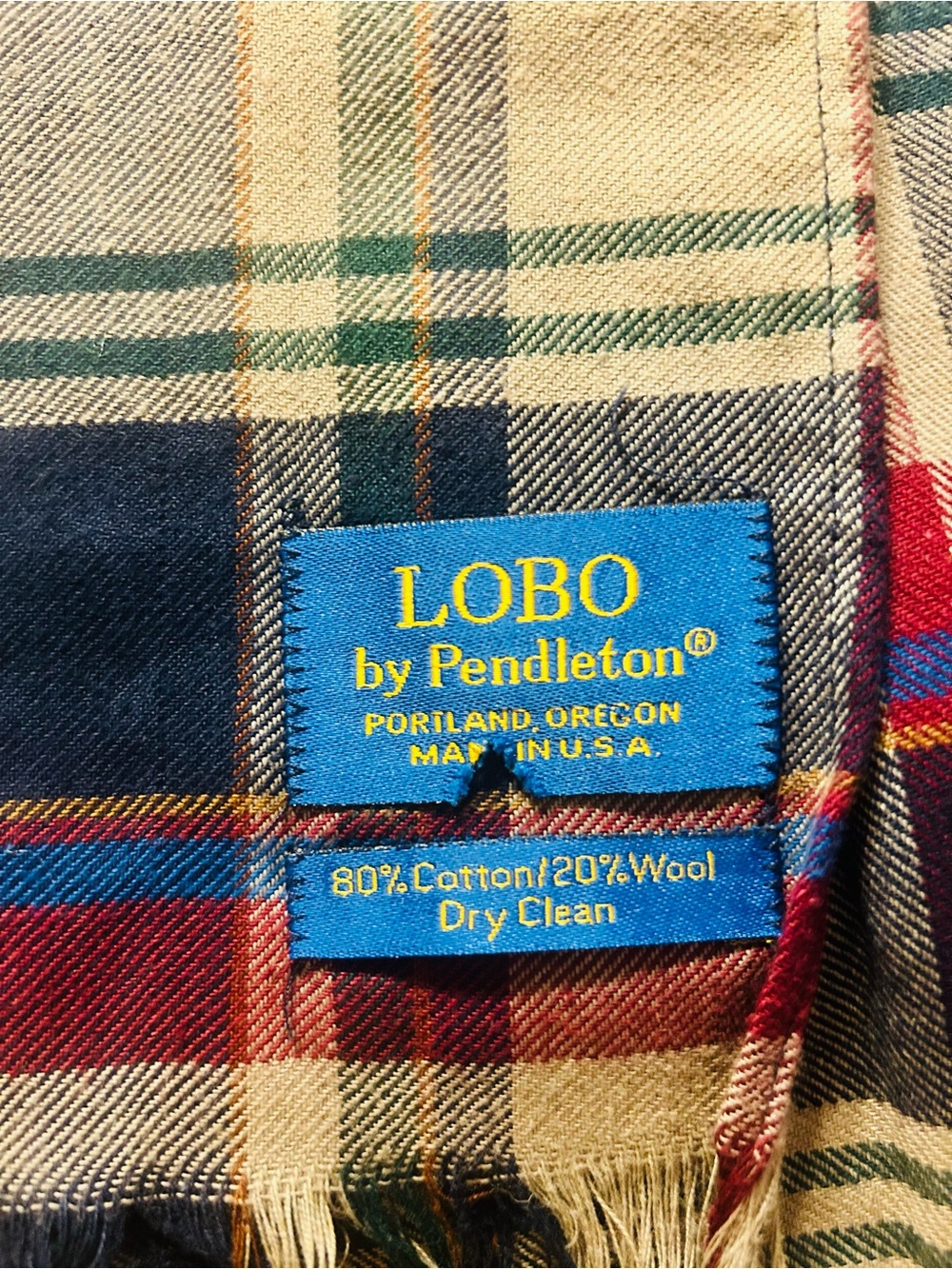 Pendleton Lobo Plaid Scarf - Red, Navy, Cream, Green